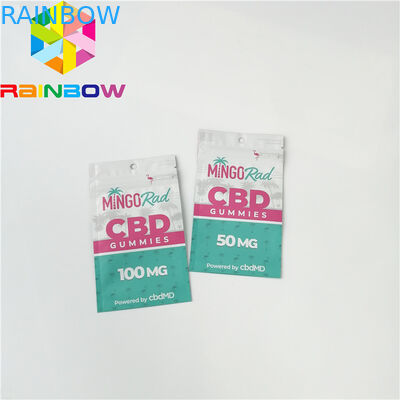 Túi nhựa tái chế Bao bì Ziplock CBD Gummy Candy Bag In ống đồng