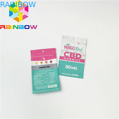 Túi nhựa tái chế Bao bì Ziplock CBD Gummy Candy Bag In ống đồng