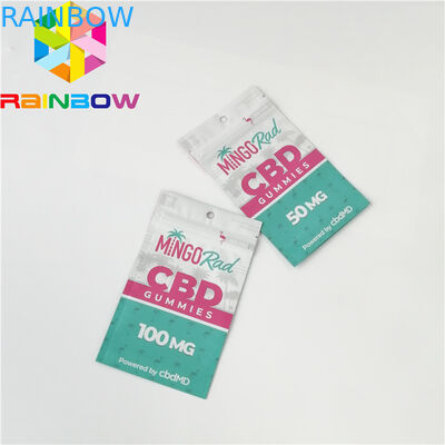 Túi nhựa tái chế Bao bì Ziplock CBD Gummy Candy Bag In ống đồng