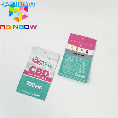 Túi nhựa tái chế Bao bì Ziplock CBD Gummy Candy Bag In ống đồng