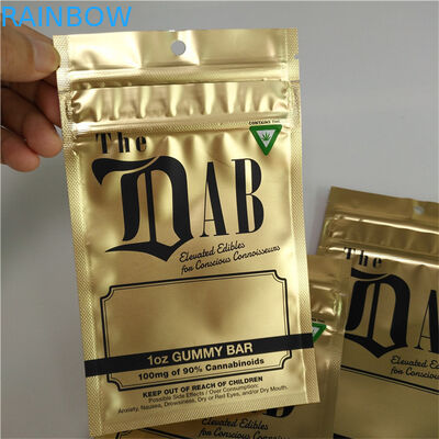 Mùi Proof Stand Up Zipper Túi Túi 3 Side Bao kín Trẻ em 1OZ Gummy Bao bì