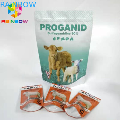 Bao bì đứng lên Zipper Zipper Túi 20% Oxytetracycline Bao bì bột hòa tan