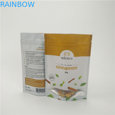 Màu trắng mờ Zipper Zipper Túi mỹ phẩm Đứng lên Doypack 40g Quế