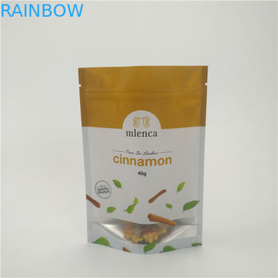 Màu trắng mờ Zipper Zipper Túi mỹ phẩm Đứng lên Doypack 40g Quế