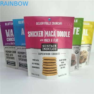 200g Nhôm Zipper Stand Up Túi đóng gói In ống đồng tùy chỉnh cho Protein