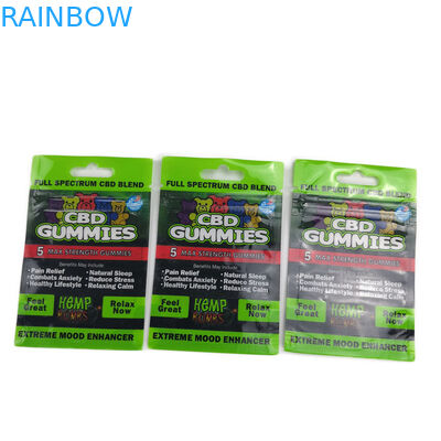 Túi nhựa Mylar Túi nhựa Bao bì Ba lỗ treo kín cho Cumm Gummies