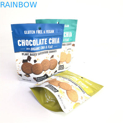 Có thể phân hủy sinh học Đứng lên túi Zipper In ống đồng tùy chỉnh cho bao bì thực phẩm