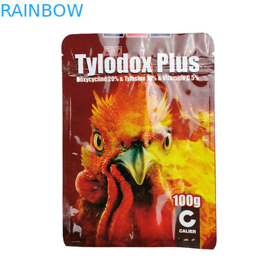 Ba mặt niêm phong túi nhôm lá mờ 100g trà / gà thức ăn đóng gói vật nuôi