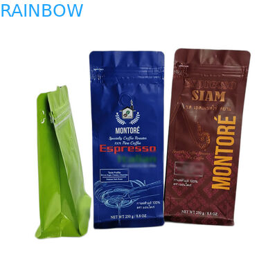 Túi trà bóng bề mặt Bao bì 250g Túi cà phê Hộp đáy phẳng Túi giữ nhiệt