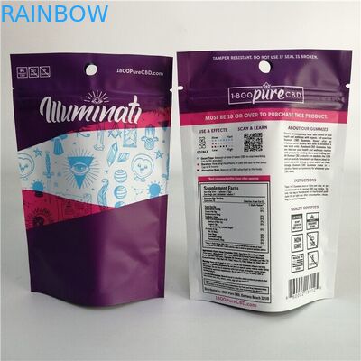 Nhôm Lá Weed Cookie CBD 3x4 Đứng lên Zipper Zipper