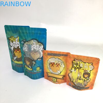 Nhôm Lá Weed Cookie CBD 3x4 Đứng lên Zipper Zipper