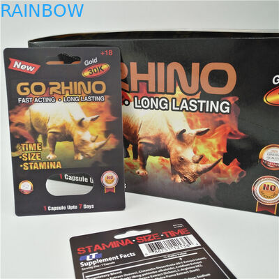 Tùy chỉnh in nhựa Rhino Pills Thẻ vỉ đóng gói