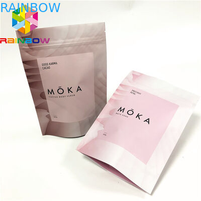 Tùy chỉnh in túi đứng lên với túi chà cơ thể ziplock với vết rách