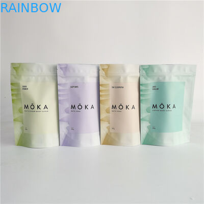 Stand Up Ziplock Túi Body Scrub Bao bì cho muối tắm với lá bên trong