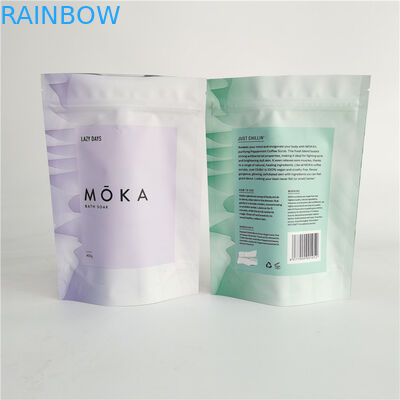 Stand Up Ziplock Túi Body Scrub Bao bì cho muối tắm với lá bên trong