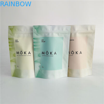 Stand Up Ziplock Túi Body Scrub Bao bì cho muối tắm với lá bên trong