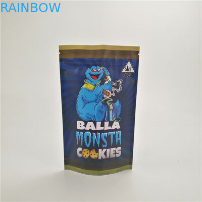 Tùy chỉnh túi bằng chứng trẻ em chống ẩm cỏ dại CBD runtz rừng cookie thuốc đứng lên túi
