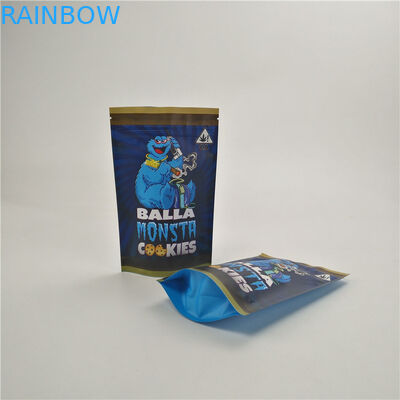 Tùy chỉnh túi bằng chứng trẻ em chống ẩm cỏ dại CBD runtz rừng cookie thuốc đứng lên túi