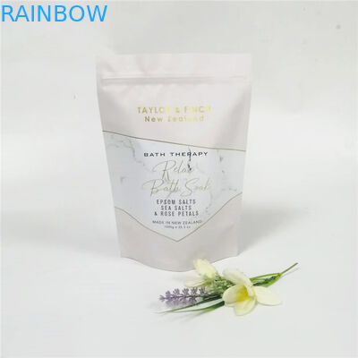 túi đóng gói chăm sóc da / hologram lá đứng lên tắm muối đóng gói với cửa sổ