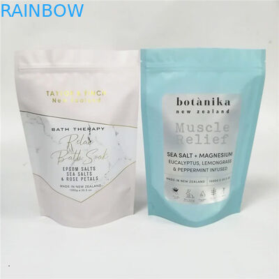 túi đóng gói chăm sóc da / hologram lá đứng lên tắm muối đóng gói với cửa sổ