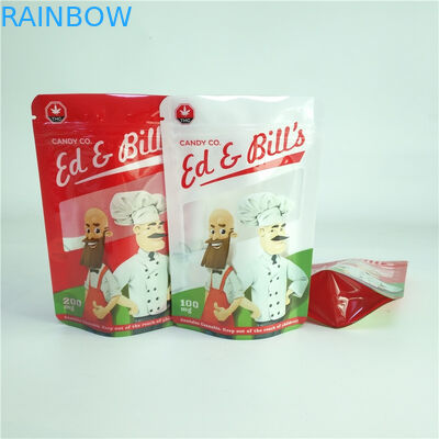In kỹ thuật số Túi bao bì kẹo 100mg CBD Kẹo cao su đứng lên với cửa sổ rõ ràng
