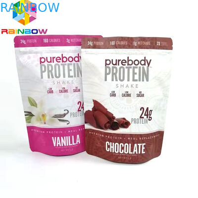 Túi đứng có thể tái sử dụng với ziplock bảo quản thực phẩm bao bì đóng gói có dây kéo túi in loại phẳng