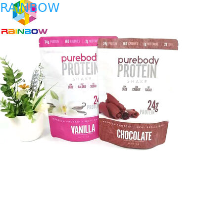 Túi đứng có thể tái sử dụng với ziplock bảo quản thực phẩm bao bì đóng gói có dây kéo túi in loại phẳng