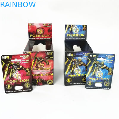 Hiển thị thẻ giấy in tùy chỉnh giúp nam giới tăng cường hoạt động tình dục Hộp thẻ Poseidon