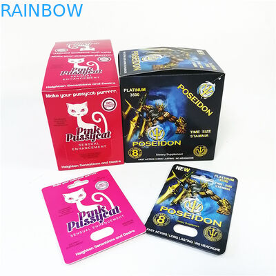 Tùy chỉnh điểm in UV tăng cường gợi cảm thẻ giấy màu hồng bao bì pussycat hộp hiển thị