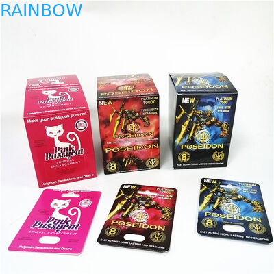 Hiển thị thẻ giấy hiệu ứng UV với bao bì vỉ Hộp đóng gói thẻ Pussycat màu hồng