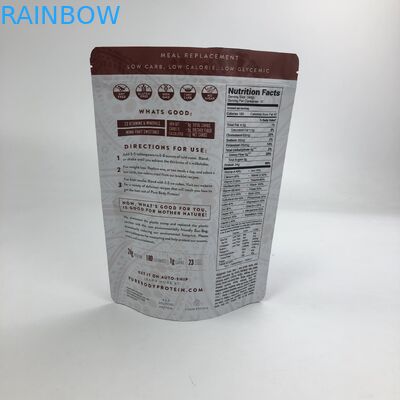 In tùy chỉnh Đứng lên Túi rỗng Bao bì bột whey protein Mylar Túi nhôm Ziplock có vết rách