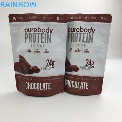 In tùy chỉnh Đứng lên Túi rỗng Bao bì bột whey protein Mylar Túi nhôm Ziplock có vết rách
