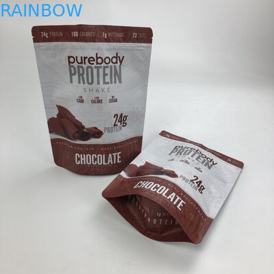 In tùy chỉnh Đứng lên Túi rỗng Bao bì bột whey protein Mylar Túi nhôm Ziplock có vết rách