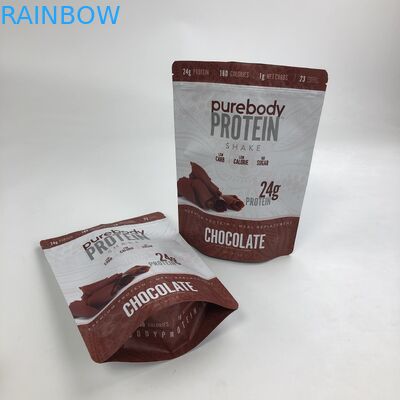 In tùy chỉnh Đứng lên Túi rỗng Bao bì bột whey protein Mylar Túi nhôm Ziplock có vết rách