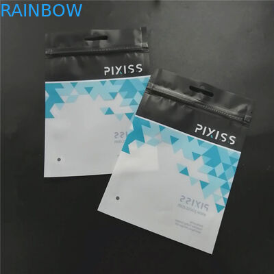 Bao bì in tùy chỉnh của túi nhựa màu đen có dây kéo cho quần áo dụng cụ trang điểm, v.v.