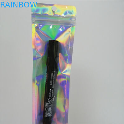 Túi phẳng hình ba chiều bằng nhựa được in tùy chỉnh có dây kéo cho bao bì bút trang điểm