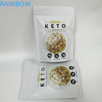 Túi nhôm nhiều lớp in uv có khóa zip túi đứng lên cho bao bì hạt granola foo
