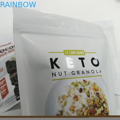 Túi nhôm nhiều lớp in uv có khóa zip túi đứng lên cho bao bì hạt granola foo