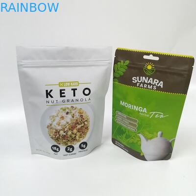 Túi nhôm nhiều lớp in uv có khóa zip túi đứng lên cho bao bì hạt granola foo