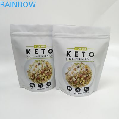 Túi nhôm nhiều lớp in uv có khóa zip túi đứng lên cho bao bì hạt granola foo