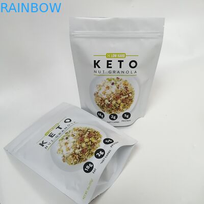 Túi nhôm nhiều lớp in uv có khóa zip túi đứng lên cho bao bì hạt granola foo