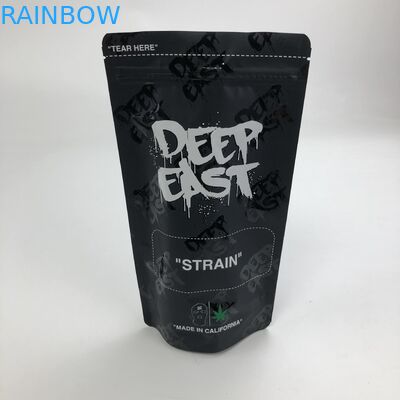 Giấy nhôm đen mờ được in tùy chỉnh 250g 1kg 12oz có túi đựng Ziplock đứng với túi cửa sổ rõ ràng