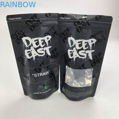 Giấy nhôm đen mờ được in tùy chỉnh 250g 1kg 12oz có túi đựng Ziplock đứng với túi cửa sổ rõ ràng