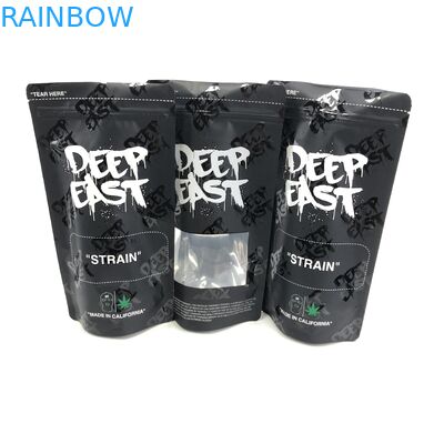 Giấy nhôm đen mờ được in tùy chỉnh 250g 1kg 12oz có túi đựng Ziplock đứng với túi cửa sổ rõ ràng