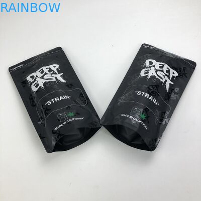 Giấy nhôm đen mờ được in tùy chỉnh 250g 1kg 12oz có túi đựng Ziplock đứng với túi cửa sổ rõ ràng