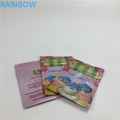 Túi bao bì in kỹ thuật số OEM với nhựa nhiều lớp Túi dây kéo kín ba mặt Túi phẳng cho bánh quy / kẹo