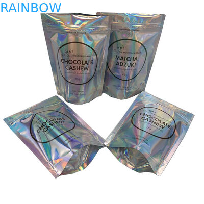 In tùy chỉnh Zip Lock Túi phẳng cho mũ nón Túi nhựa Mylar nhiều lớp Holographic