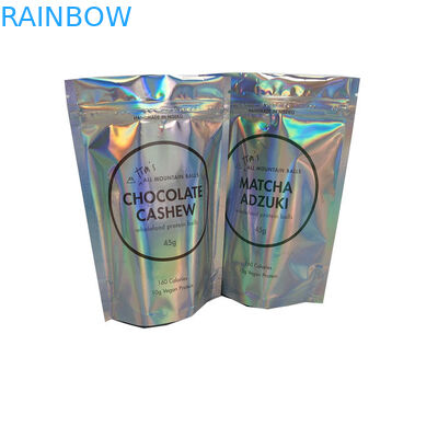 In tùy chỉnh Zip Lock Túi phẳng cho mũ nón Túi nhựa Mylar nhiều lớp Holographic