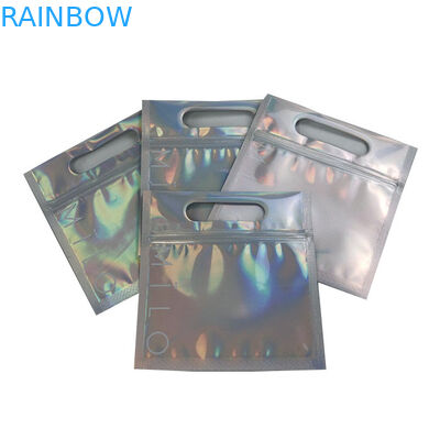 Túi bao bì mỹ phẩm bằng Laser Holographic CMYK Tay cầm Ziplock