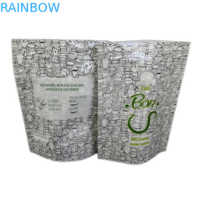 Glossy Finish Custom 500g Stand Up Pouch Túi có dây kéo để đóng gói cà phê / bánh quy